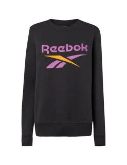 Reebok Identity Big Logo Sweatshirt - Black/Purple Rave/Electric Amber -The Sports Edit Store reebok identity big logo sweatshirt black purple amber 100215199 3