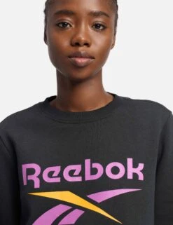 Reebok Identity Big Logo Sweatshirt - Black/Purple Rave/Electric Amber -The Sports Edit Store reebok identity big logo sweatshirt black purple amber 100215199 4