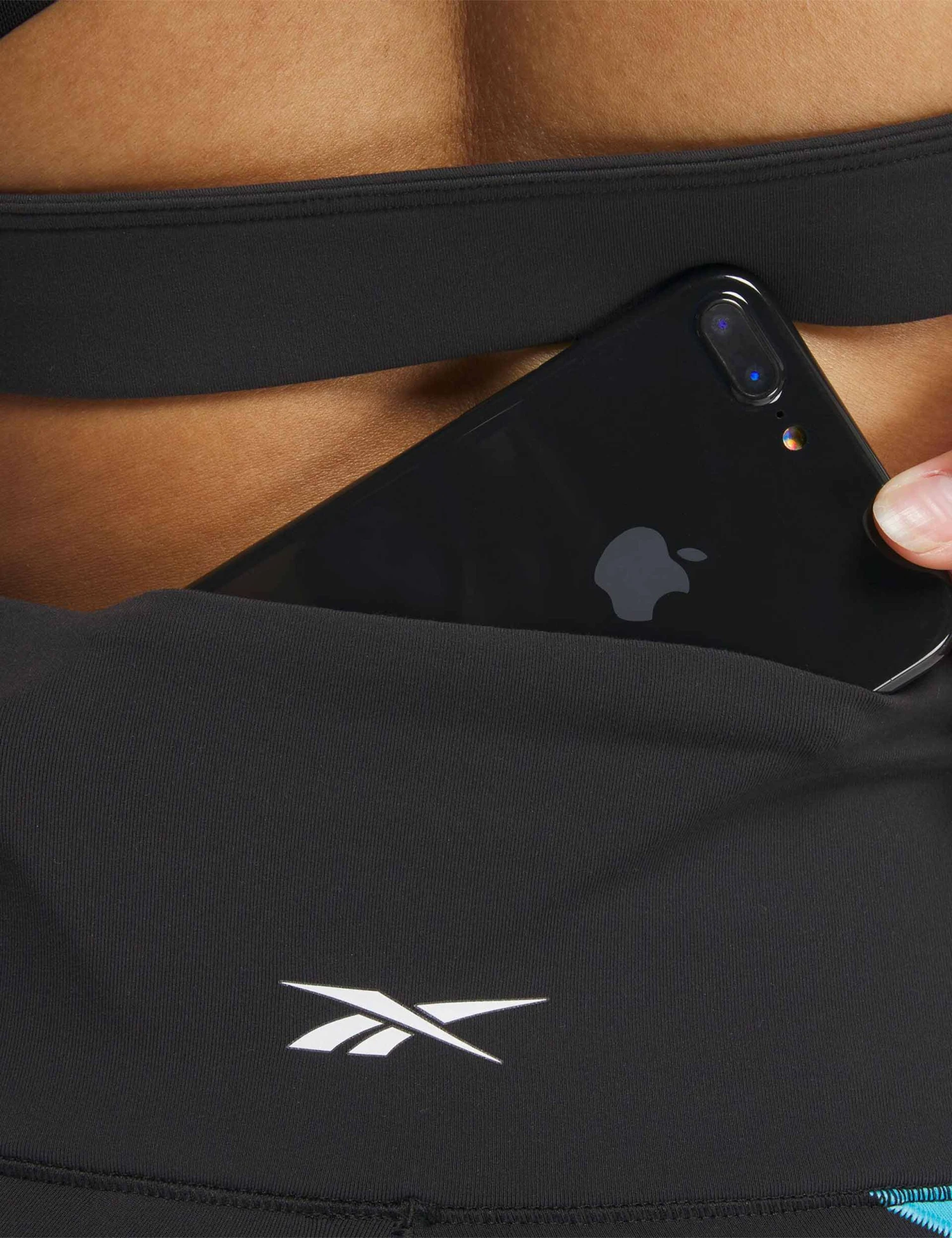 Reebok Lux High Waisted Legging - Black/Kinetic Blue 6 Reebok Lux High Waisted Legging - Black/Kinetic Blue - Image 4