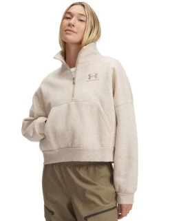 Under Armour Icon Fleece Oversized 1/2 Zip - City Khaki