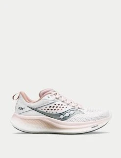 Saucony Ride 17 Road Running Shoes - White/Lotus