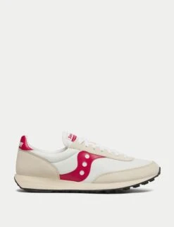 Saucony Trainer 80 - White/Red Retro Casual Shoes