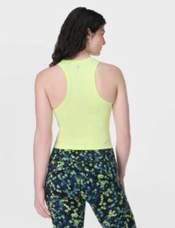 Sweaty Betty Athlete Crop Seamless Gym Vest - Pomelo Green -The Sports Edit Store sb6545c pomelogreen 2
