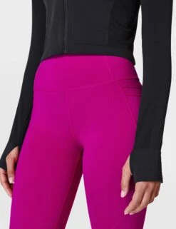 Sweaty Betty Athlete Crop Seamless Gym Zip Up - Black -The Sports Edit Store sb9288 black 6