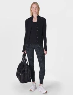 Sweaty Betty Athlete Seamless Workout Zip Up - Black -The Sports Edit Store sb9800 black 1