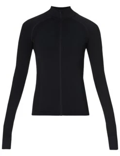 Sweaty Betty Athlete Seamless Workout Zip Up - Black -The Sports Edit Store sb9800 black 12