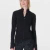 Sweaty Betty Athlete Seamless Workout Zip Up - Black -The Sports Edit Store sb9800 black 3