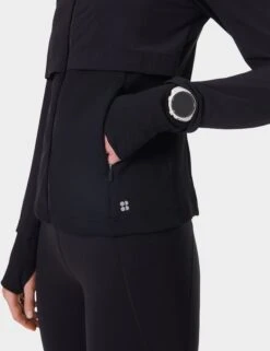 Sweaty Betty Pro Run Water Resistant Run Jacket - Black -The Sports Edit Store sb9886 black 5