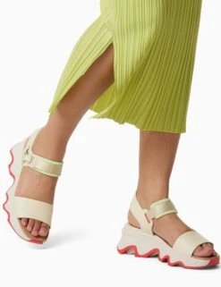Sorel Kinetic Impact Y-Strap High Sandal - Honey White/Luminous Lime -The Sports Edit Store sorel kinetic impact y strap high sandal honey white luminous lime 2030461 292 4