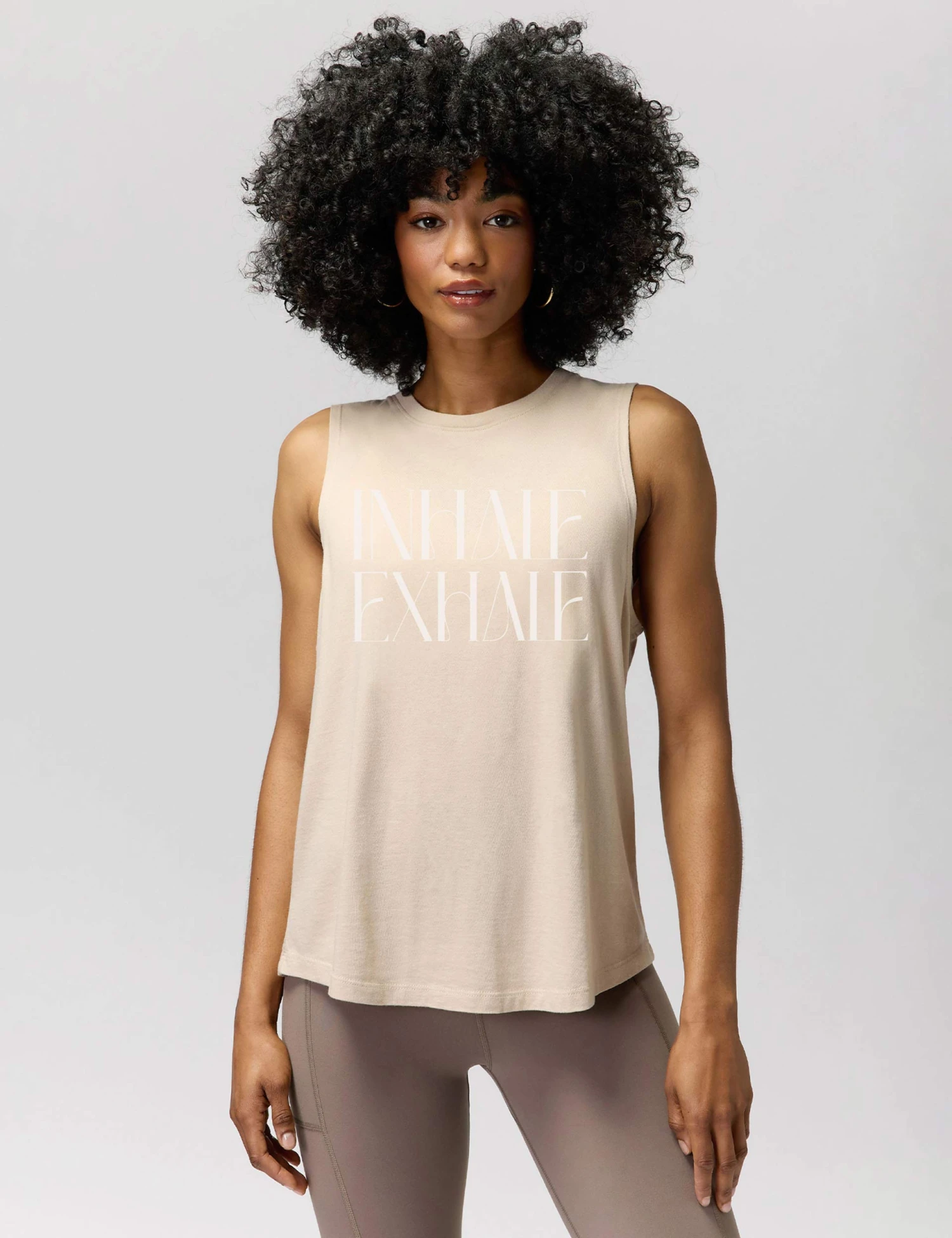 Spiritual Gangster Exhale Jade Muscle Tank - Sandstone 3 Spiritual Gangster Exhale Jade Muscle Tank - Sandstone