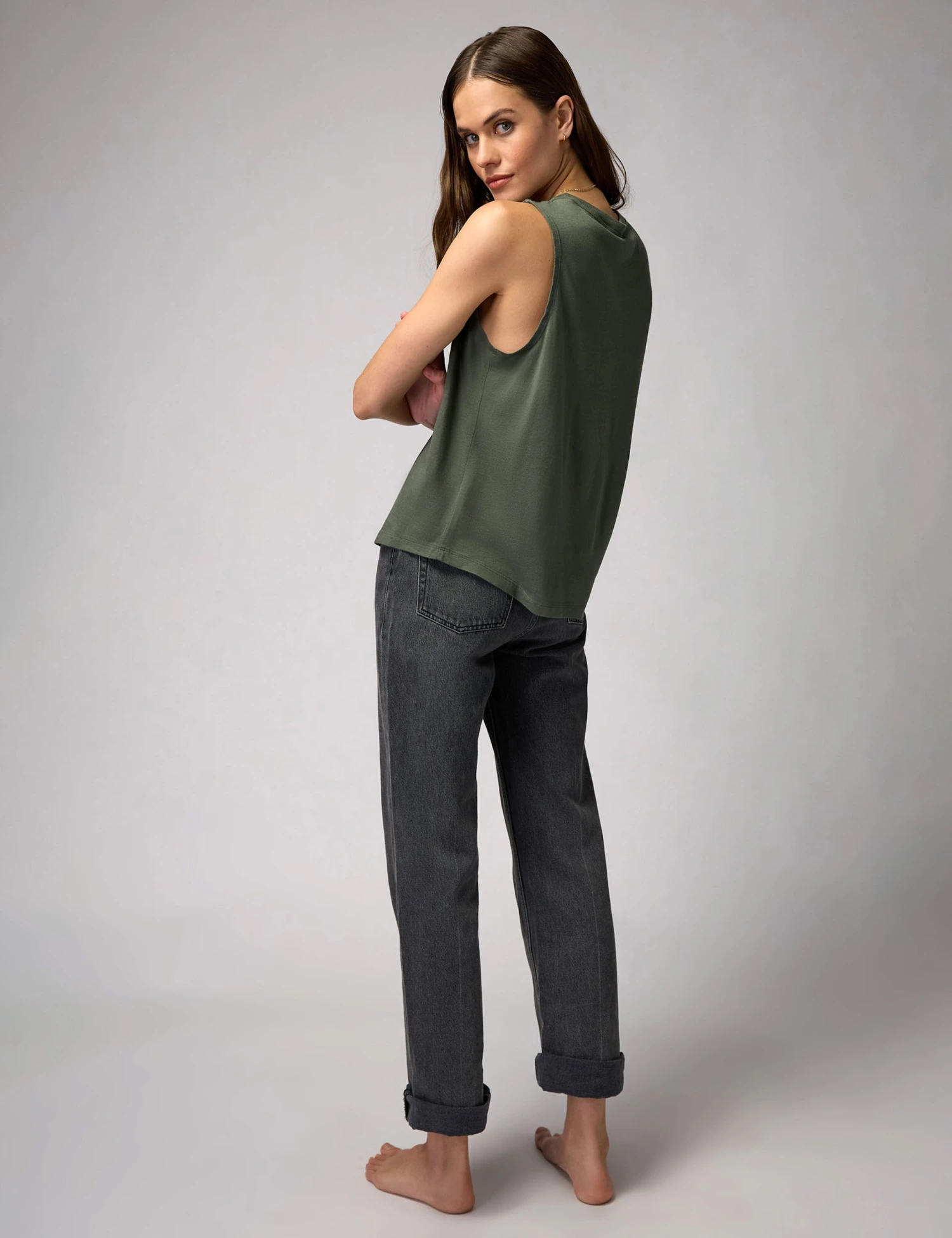 Spiritual Gangster Peace Jade Muscle Tank - Olive Green 6 Spiritual Gangster Peace Jade Muscle Tank - Olive Green - Image 4