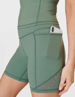 Sweaty Betty Power Aerial Mesh 6" Gym Short - Cool Forest Green