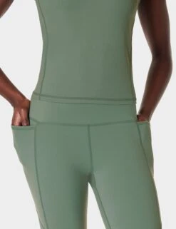 Sweaty Betty Power Aerial Mesh 7/8 Gym Leggings - Cool Forest Green -The Sports Edit Store sweaty betty aerial core 78 workout leggings cool forest green sb9549 3