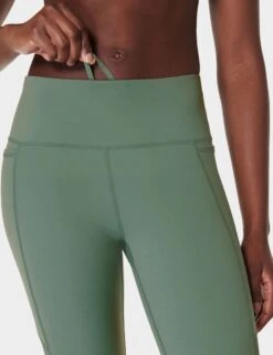 Sweaty Betty Power Aerial Mesh 7/8 Gym Leggings - Cool Forest Green -The Sports Edit Store sweaty betty aerial core 78 workout leggings cool forest green sb9549 4