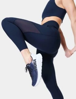Sweaty Betty Aerial Power UltraSculpt High Waisted Leggings - Navy Blue -The Sports Edit Store sweaty betty aerial power ultrasculpt hw leggings navy blue sb8386 4