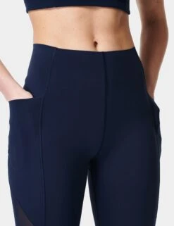 Sweaty Betty Aerial Power UltraSculpt High Waisted Leggings - Navy Blue -The Sports Edit Store sweaty betty aerial power ultrasculpt hw leggings navy blue sb8386 5