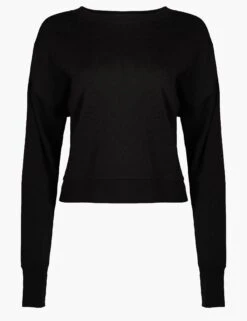 Sweaty Betty After Class Crop Sweatshirt - Black -The Sports Edit Store sweaty betty after class crop sweatshirt black sb5622c 6