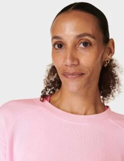 Sweaty Betty After Class Crop Sweatshirt - Chalk Pink -The Sports Edit Store sweaty betty after class crop sweatshirt chalk pink sb5622c 5