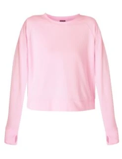 Sweaty Betty After Class Crop Sweatshirt - Chalk Pink -The Sports Edit Store sweaty betty after class crop sweatshirt chalk pink sb5622c 7