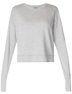 Sweaty Betty After Class Crop Sweatshirt - Light Grey Marl -The Sports Edit Store sweaty betty after class crop sweatshirt light grey marl sb5622c 8