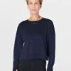 Sweaty Betty After Class Crop Sweatshirt - Navy Blue -The Sports Edit Store sweaty betty after class crop sweatshirt navy blue sb5622c 1