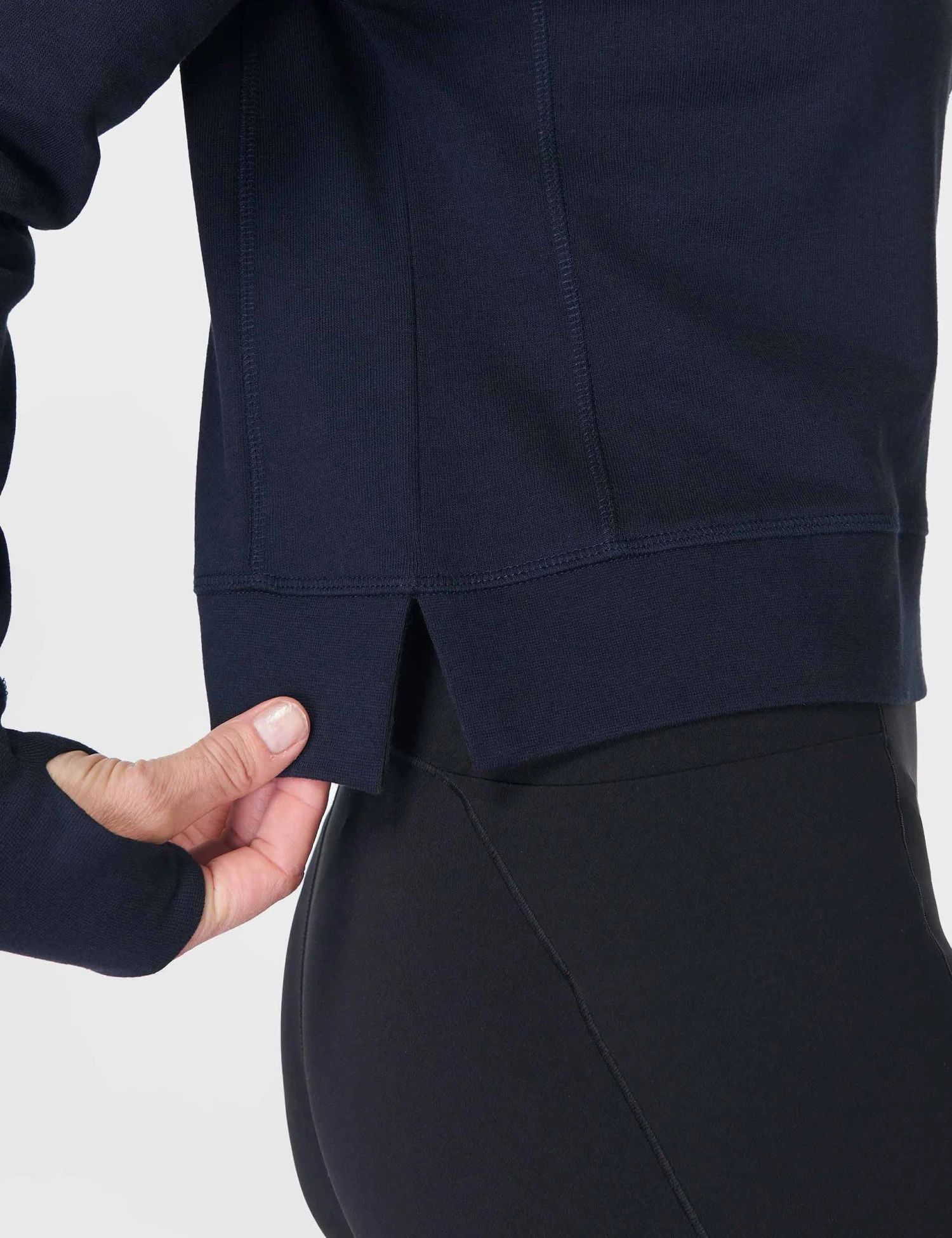 Sweaty Betty After Class Crop Sweatshirt - Navy Blue 6 Sweaty Betty After Class Crop Sweatshirt - Navy Blue - Image 4