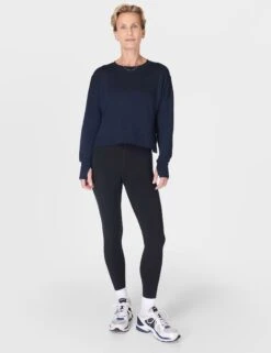 Sweaty Betty After Class Crop Sweatshirt - Navy Blue 12 Sweaty Betty After Class Crop Sweatshirt - Navy Blue -The Sports Edit Store sweaty betty after class crop sweatshirt navy blue sb5622c 6