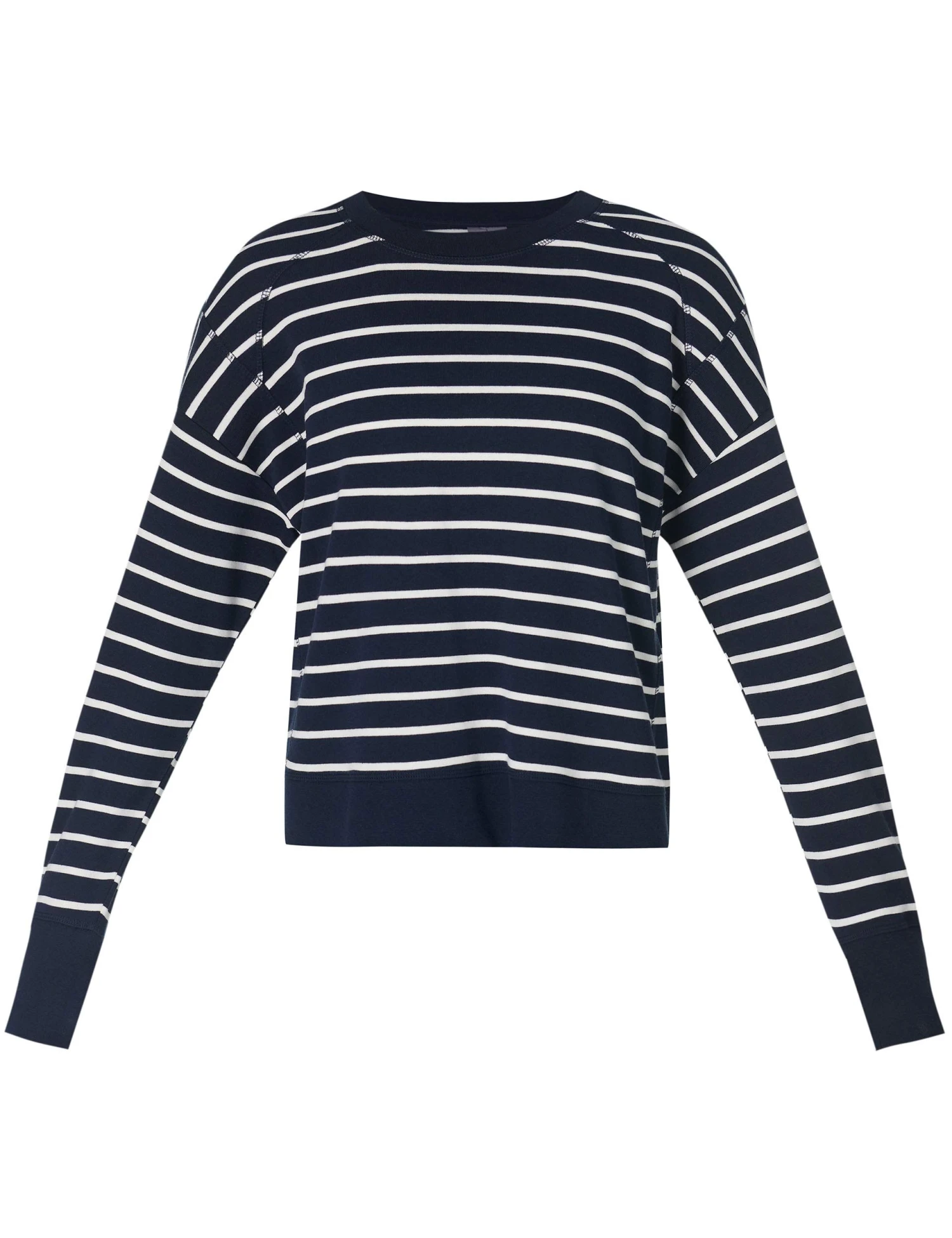 Sweaty Betty After Class Crop Sweatshirt - Navy White Stripe 10 Sweaty Betty After Class Crop Sweatshirt - Navy White Stripe - Image 8