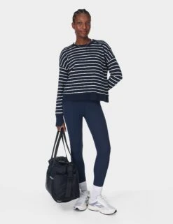 Sweaty Betty After Class Crop Sweatshirt - Navy White Stripe 16 Sweaty Betty After Class Crop Sweatshirt - Navy White Stripe -The Sports Edit Store sweaty betty after class crop sweatshirt navy white stripe sb5622c 4