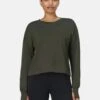 Sweaty Betty After Class Crop Sweatshirt - Nori Green -The Sports Edit Store sweaty betty after class crop sweatshirt nori green sb5622c 1