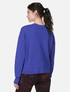 Sweaty Betty After Class Crop Sweatshirt - Rich Blue -The Sports Edit Store sweaty betty after class crop sweatshirt rich blue sb5622c 2