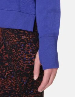 Sweaty Betty After Class Crop Sweatshirt - Rich Blue -The Sports Edit Store sweaty betty after class crop sweatshirt rich blue sb5622c 3