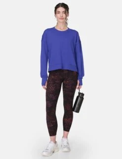 Sweaty Betty After Class Crop Sweatshirt - Rich Blue -The Sports Edit Store sweaty betty after class crop sweatshirt rich blue sb5622c 5
