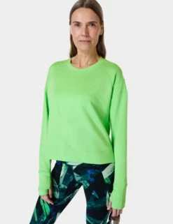 Sweaty Betty After Class Crop Sweatshirt - Zest Green