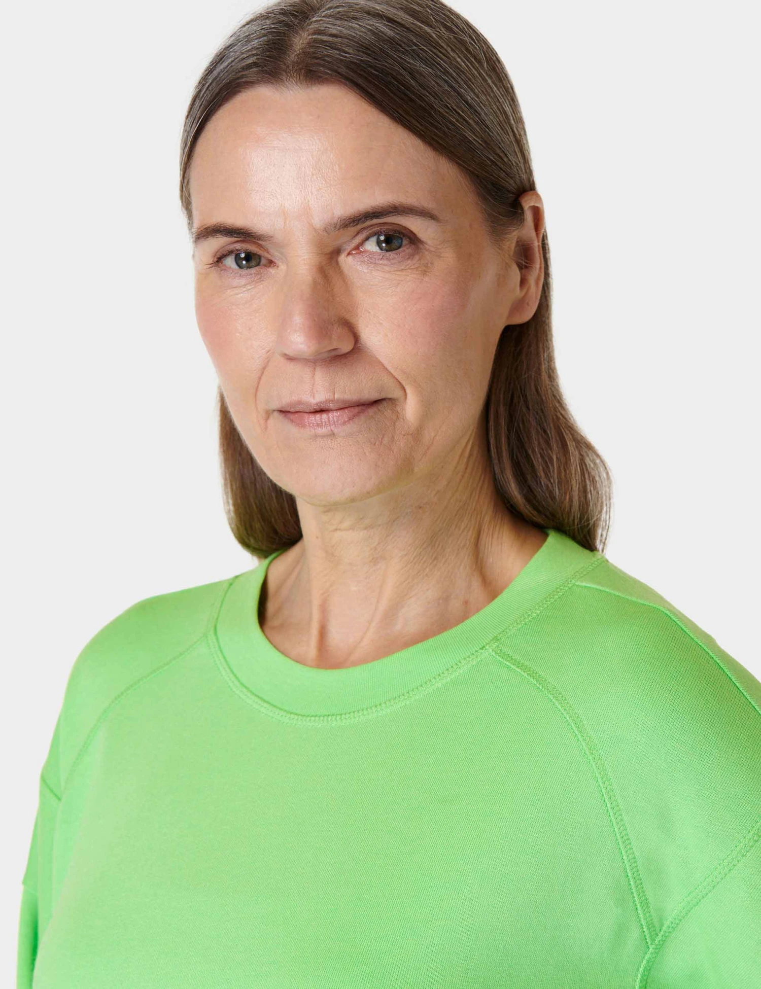 Sweaty Betty After Class Crop Sweatshirt - Zest Green 5 Sweaty Betty After Class Crop Sweatshirt - Zest Green - Image 3