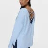 Sweaty Betty After Class Cross Back Sweatshirt - Breeze Blue -The Sports Edit Store sweaty betty after class cross back sweatshirt breeze blue sb8090 4