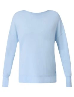 Sweaty Betty After Class Cross Back Sweatshirt - Breeze Blue -The Sports Edit Store sweaty betty after class cross back sweatshirt breeze blue sb8090 8