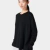 Sweaty Betty After Class Longline Sweatshirt - Black -The Sports Edit Store sweaty betty after class longline sweatshirt black sb8985 1