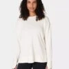 Sweaty Betty After Class Longline Sweatshirt - Lily White -The Sports Edit Store sweaty betty after class longline sweatshirt lily white sb8985 1