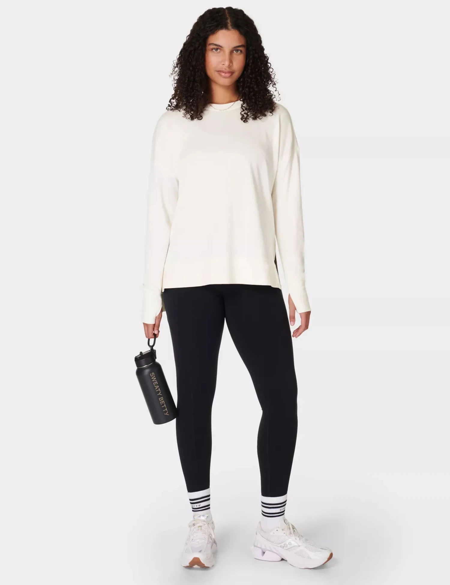 Sweaty Betty After Class Longline Sweatshirt - Lily White 8 Sweaty Betty After Class Longline Sweatshirt - Lily White - Image 6