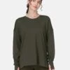 Sweaty Betty After Class Longline Sweatshirt - Nori Green -The Sports Edit Store sweaty betty after class longline sweatshirt nori green sb8985 1