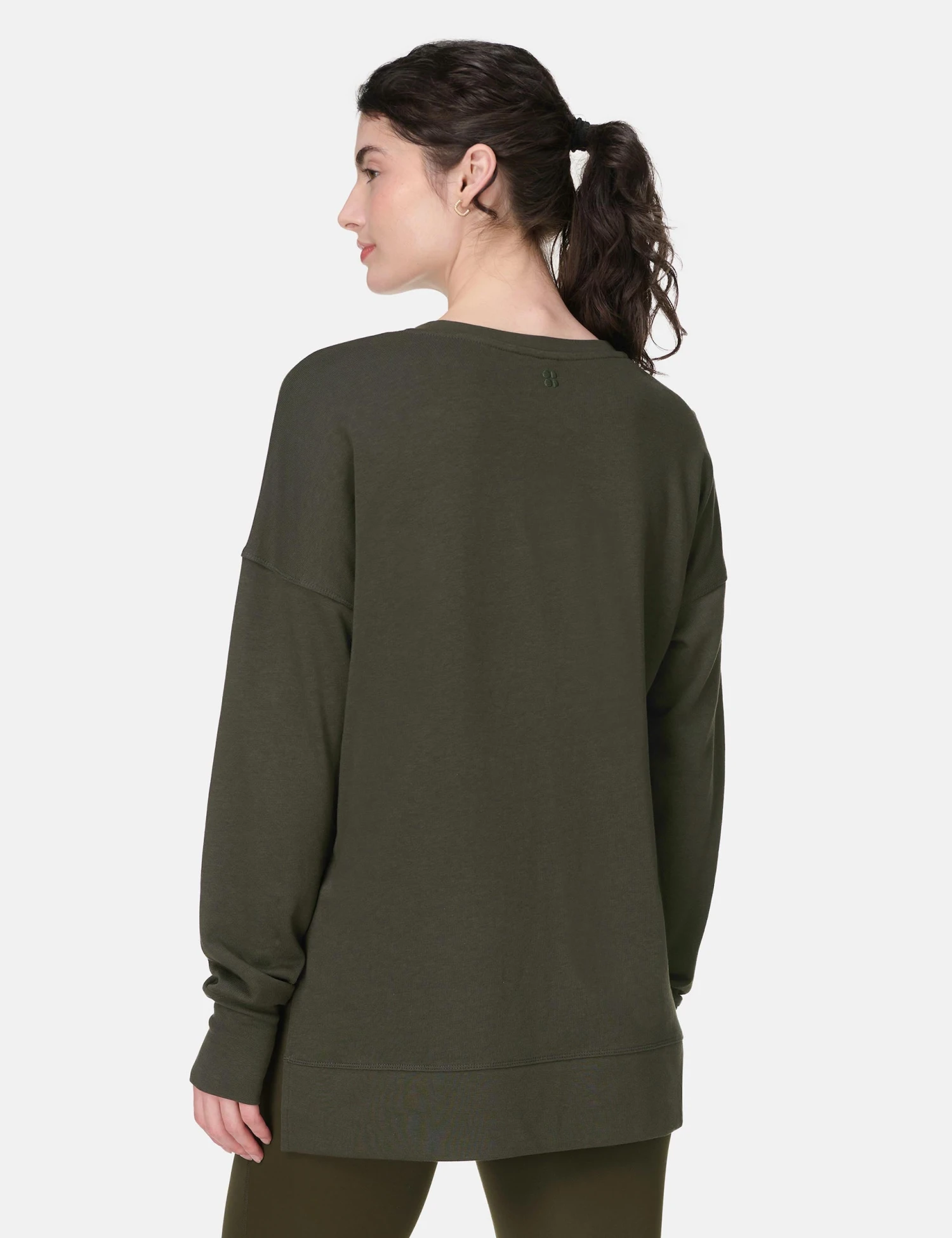 Sweaty Betty After Class Longline Sweatshirt - Nori Green 4 Sweaty Betty After Class Longline Sweatshirt - Nori Green - Image 2