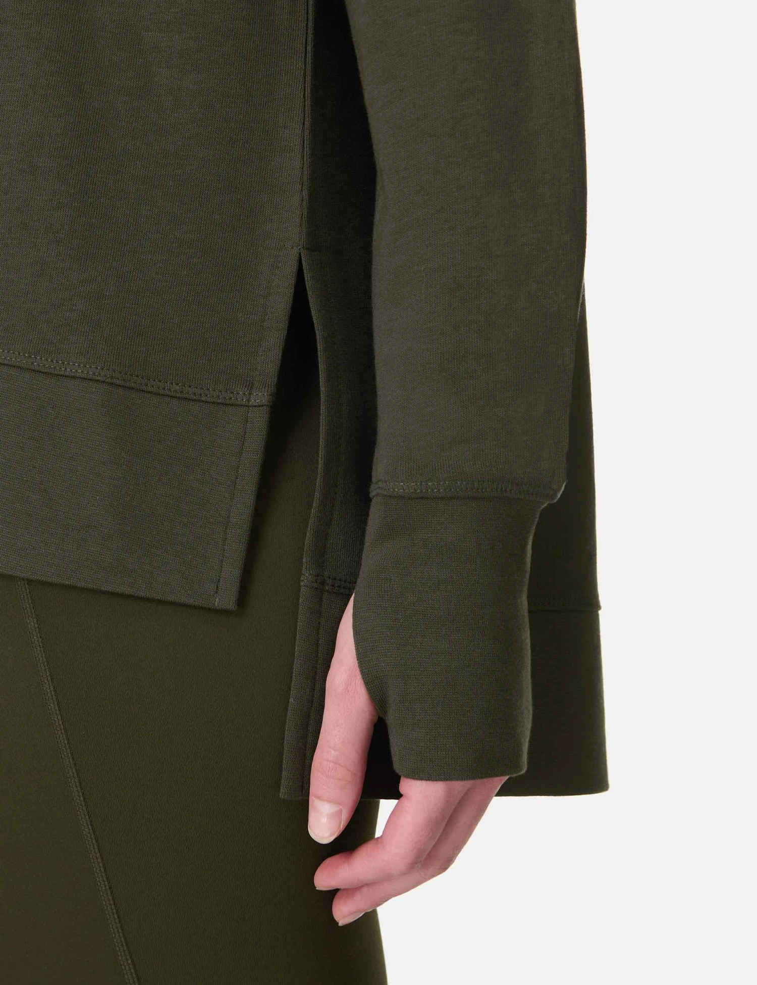 Sweaty Betty After Class Longline Sweatshirt - Nori Green 6 Sweaty Betty After Class Longline Sweatshirt - Nori Green - Image 4