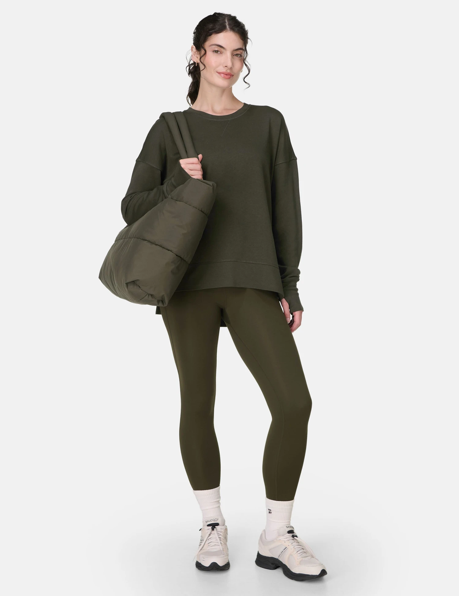 Sweaty Betty After Class Longline Sweatshirt - Nori Green 7 Sweaty Betty After Class Longline Sweatshirt - Nori Green - Image 5