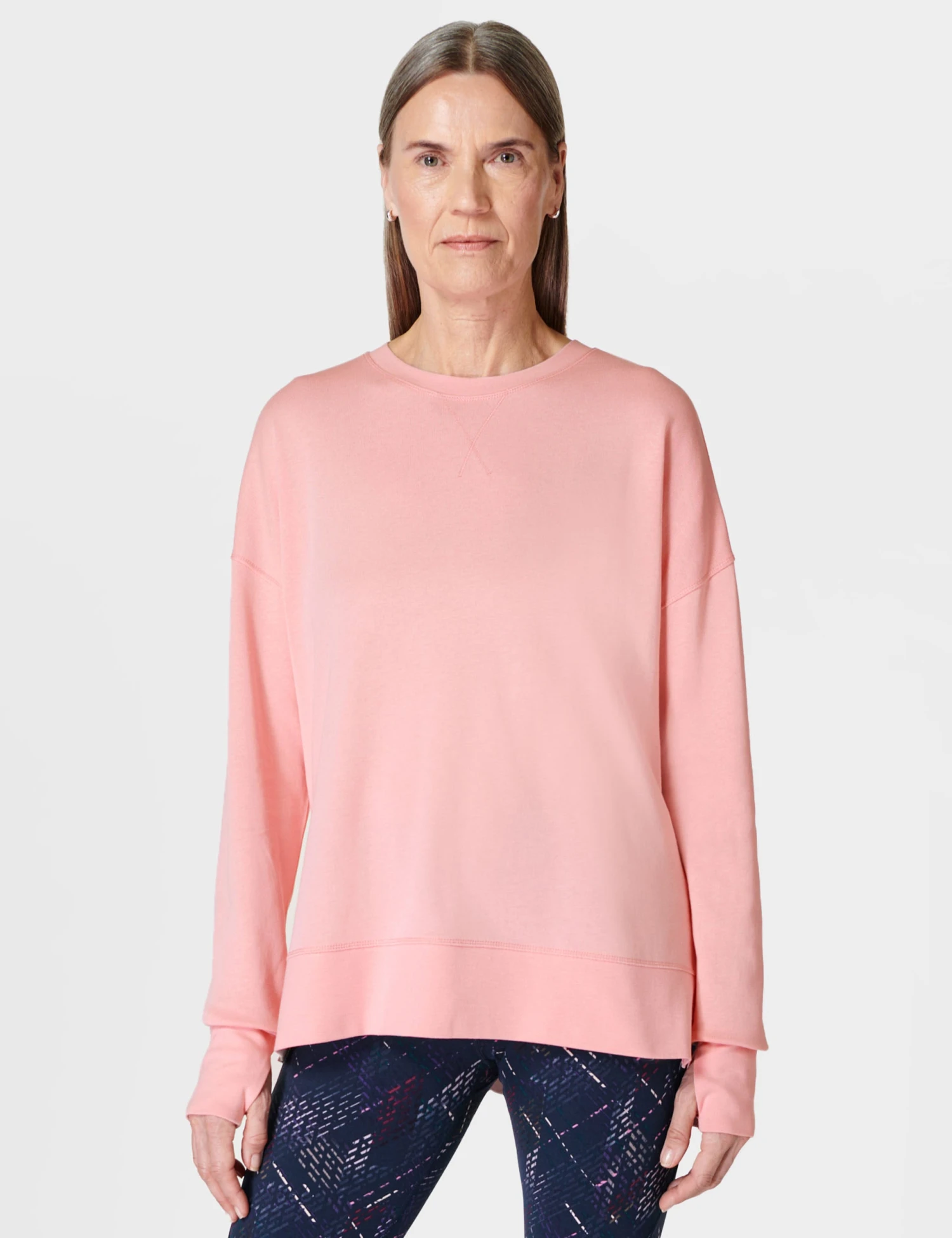 Sweaty Betty After Class Longline Sweatshirt in Soft Pink 3 Sweaty Betty After Class Longline Sweatshirt in Soft Pink