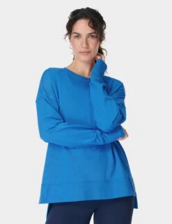 Sweaty Betty After Class Longline Sweatshirt - Tidal Blue 13 Sweaty Betty After Class Longline Sweatshirt - Tidal Blue -The Sports Edit Store sweaty betty after class longline sweatshirt tidal blue sb8985 5