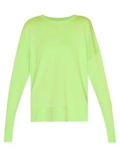 Sweaty Betty After Class Longline Sweatshirt - Zest Green -The Sports Edit Store sweaty betty after class longline sweatshirt zest green sb8985 2