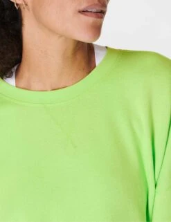 Sweaty Betty After Class Longline Sweatshirt - Zest Green -The Sports Edit Store sweaty betty after class longline sweatshirt zest green sb8985 5