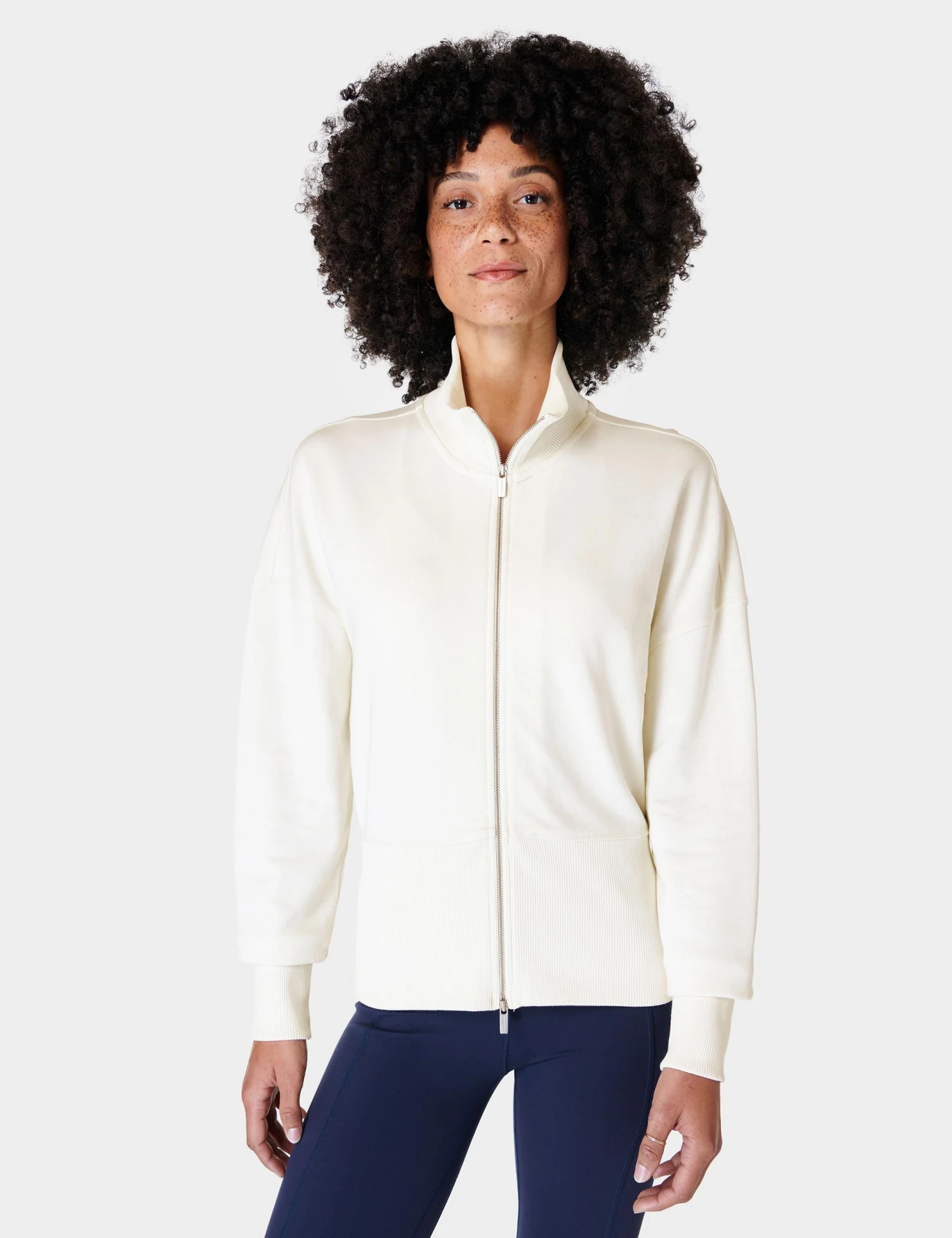 Sweaty Betty After Class Zip Up - Lily White 5 Sweaty Betty After Class Zip Up - Lily White - Image 3