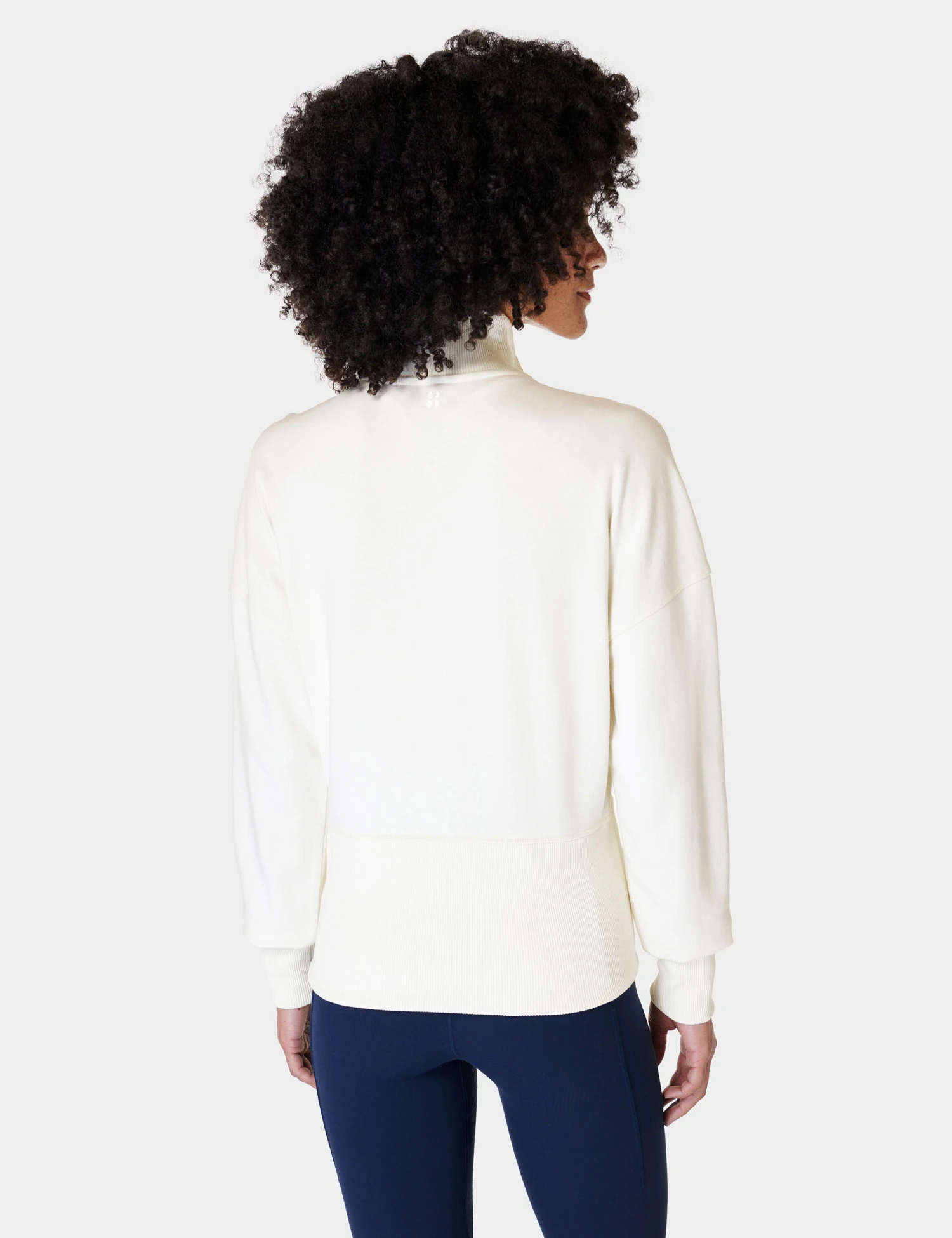 Sweaty Betty After Class Zip Up - Lily White 4 Sweaty Betty After Class Zip Up - Lily White - Image 2